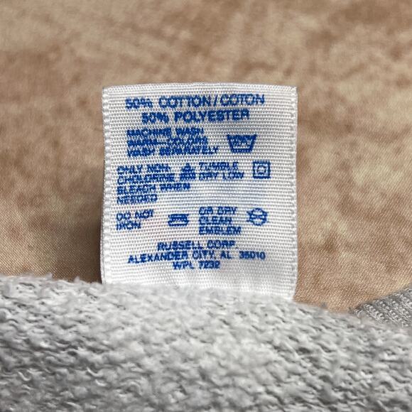 Vintage 90s Jerzees Scotland Embroidered Sweatshirt Gray Bagpipe Men's XXL Euro - Picture 9 of 10